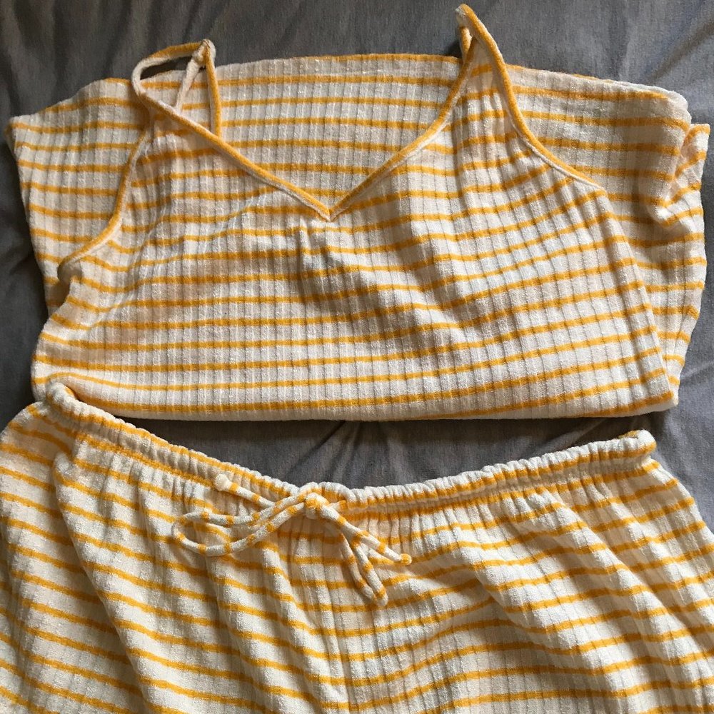 Mustard & White PJ Set